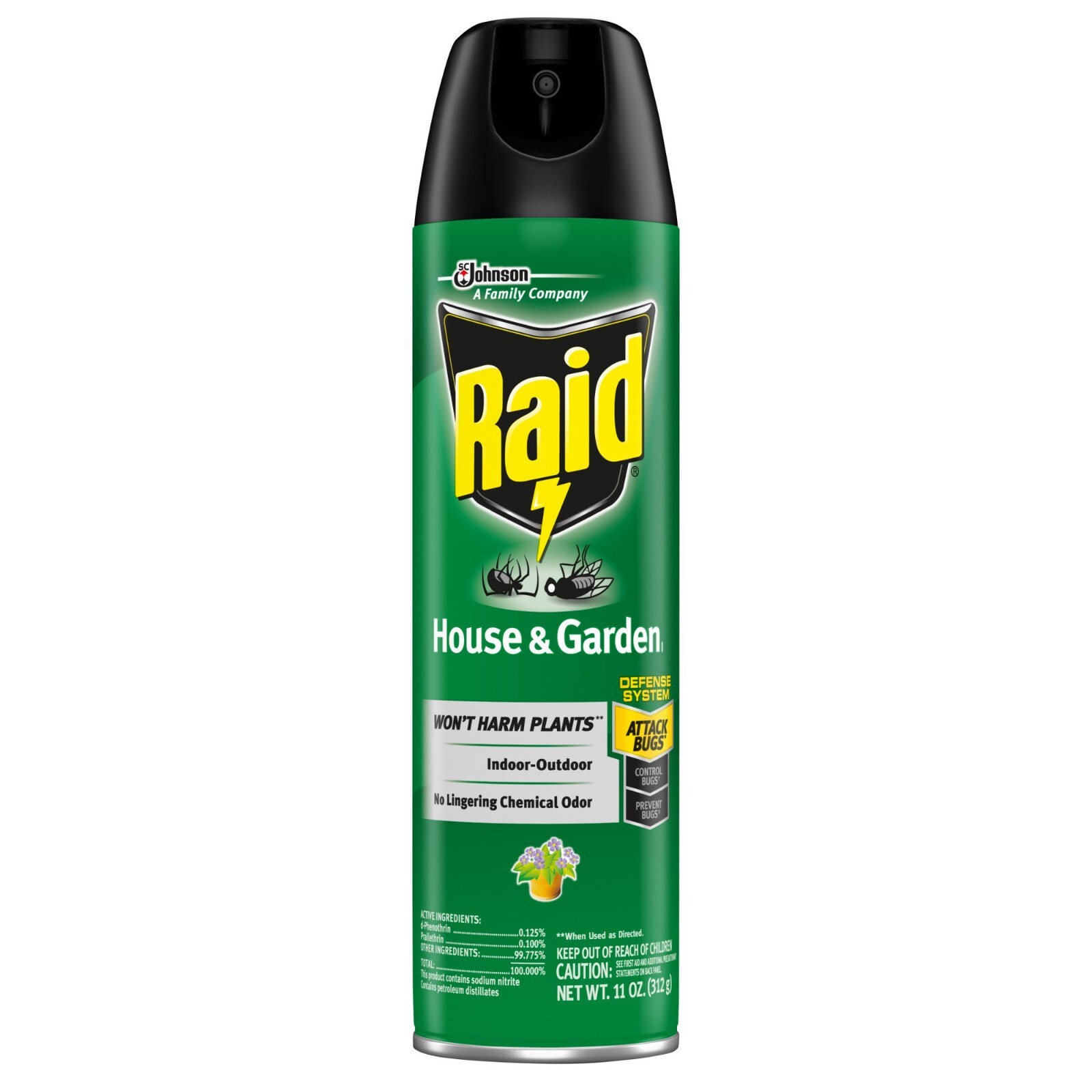 6 Pack Raid House & Garden Insect Killer Spray- In/Outdoor Plant-safe Size 11 oz