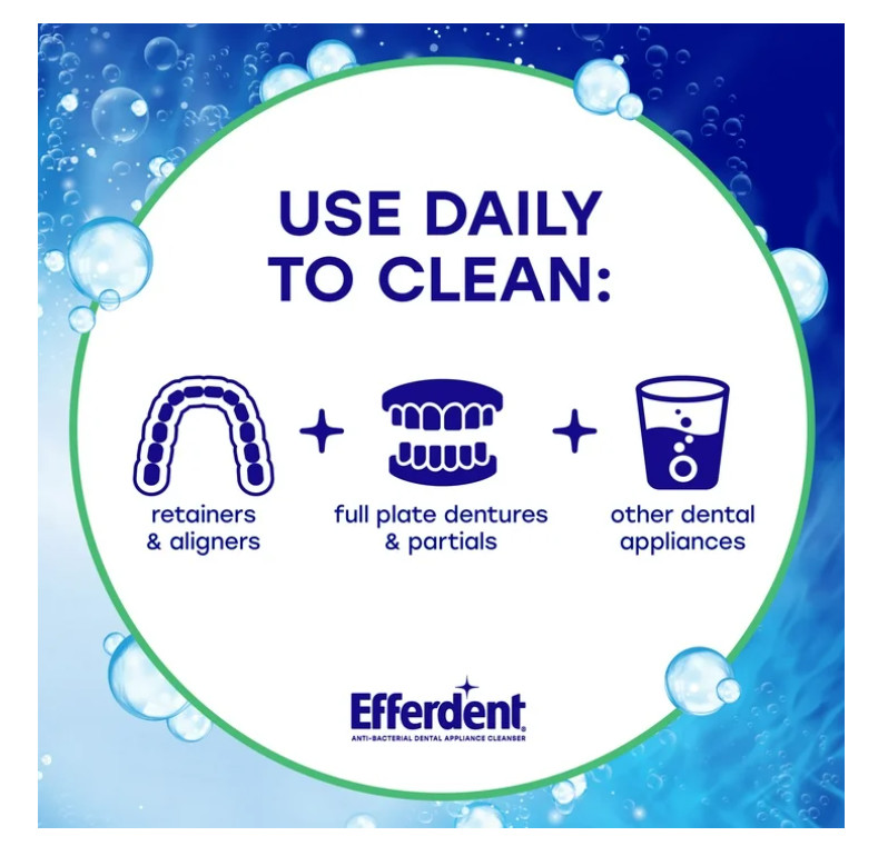 ( 2 PACK ) Efferdent Retainer & Denture Cleaner Tablets, Minty Fresh & Clean
