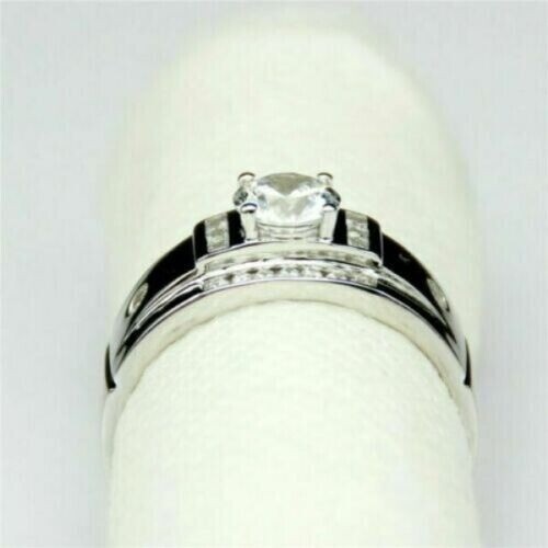2.10 Ct Round Cut Diamond Lab-Created Men's Wedding Ring 925 Sterling Silver