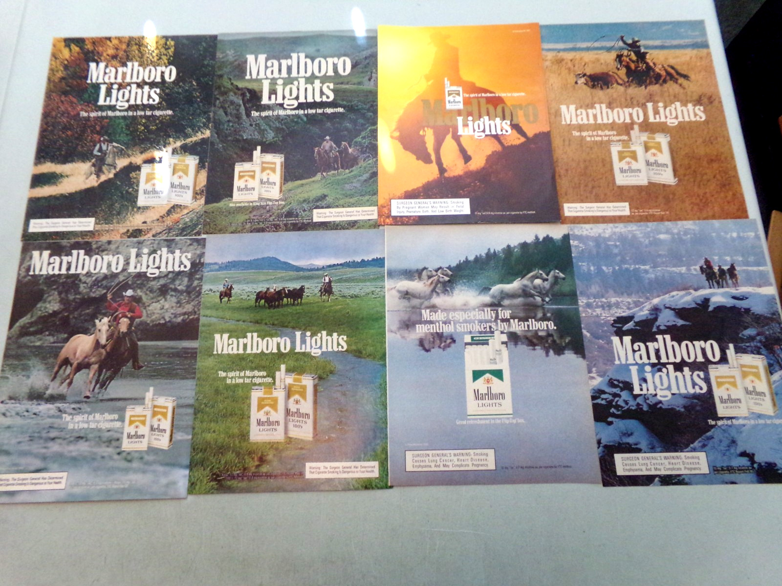 16 Marlboro Cigarette Ads Lot # 5 Cowboys on horse.