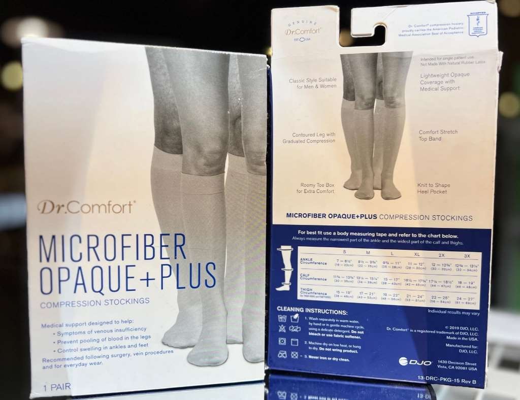 Dr. Comfort Microfiber Opaque +Plus LARGE 30-40mmHg Below Knee,CT Unisex Knee Hi