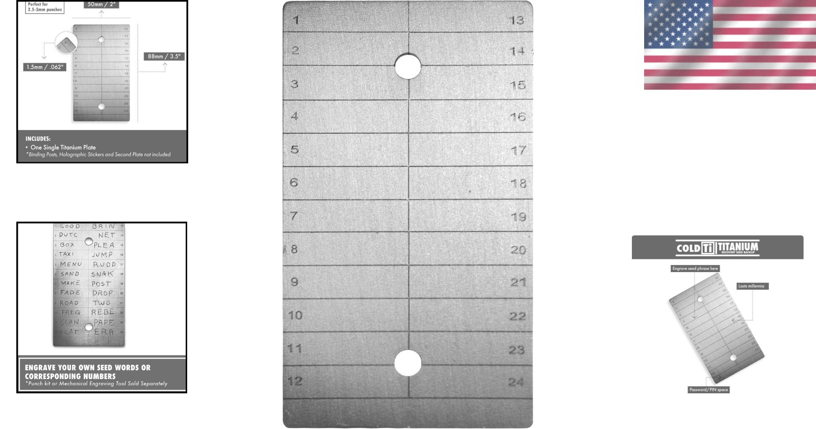 Advanced Titanium Crypto Seed Plate - Ideal for Bitcoin & Ethereum Safekeeping