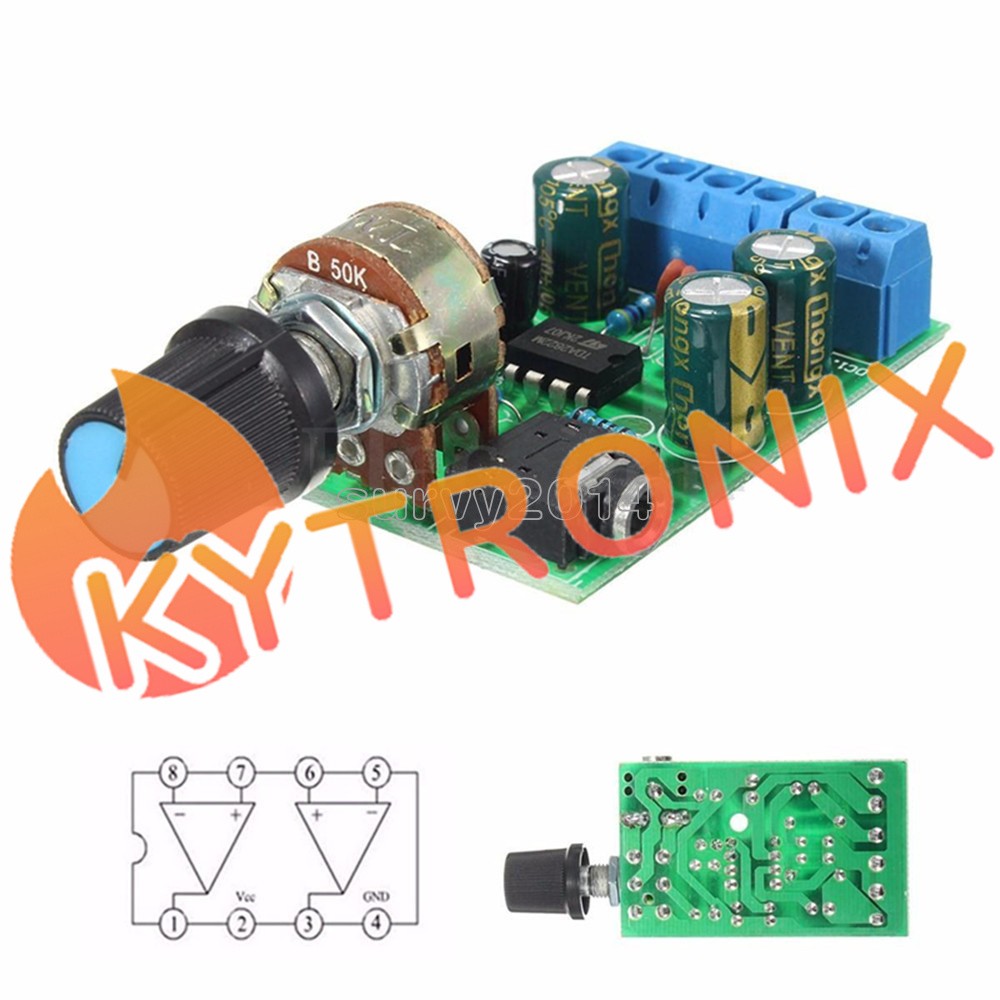 DC 1.8-12V TDA2822M 2.0 Channel Stereo Mini AUX Audio Amplifier Board Module AMP