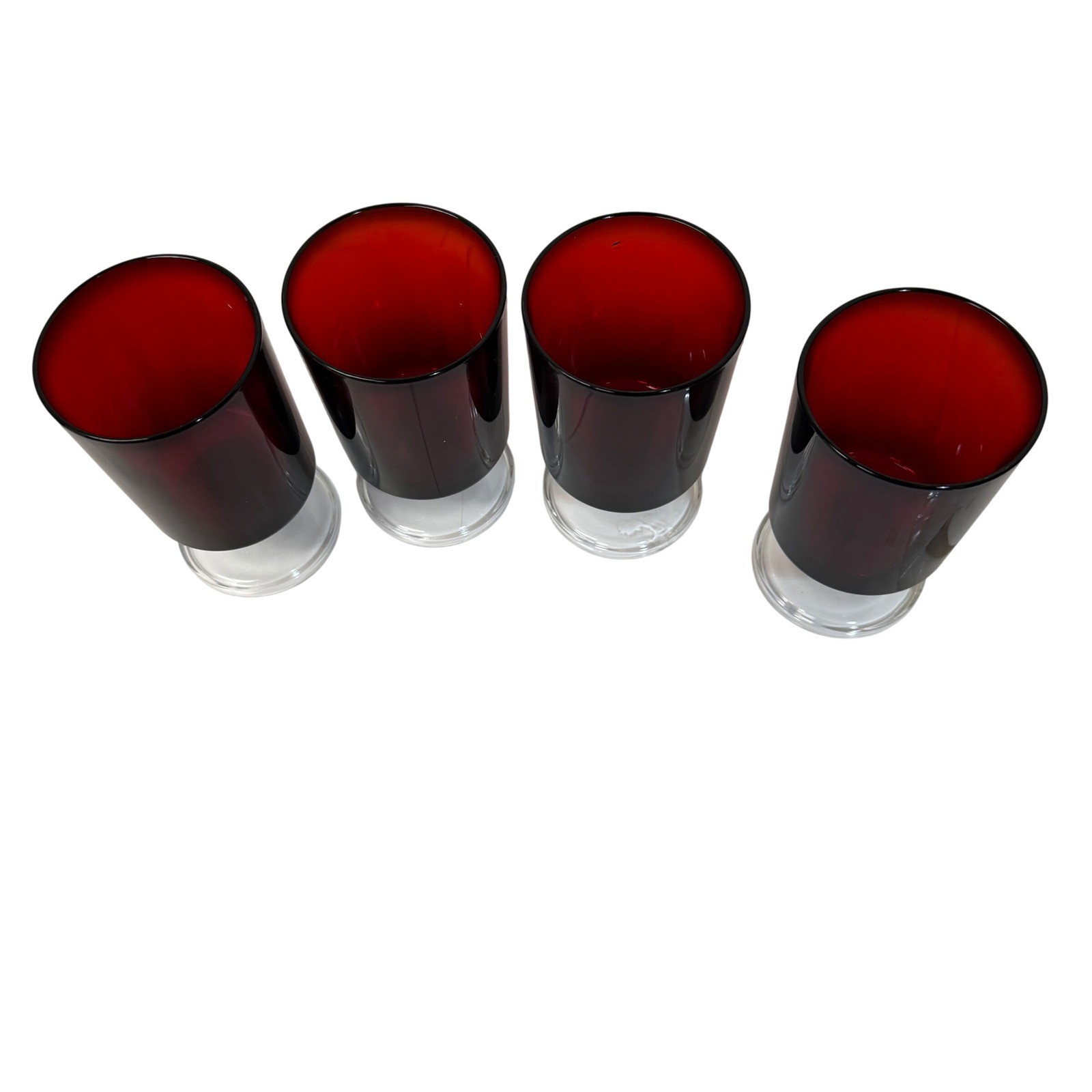 Vintage FrencCranberry Pressed Glass France Mid-Century French Ruby Red Glass |