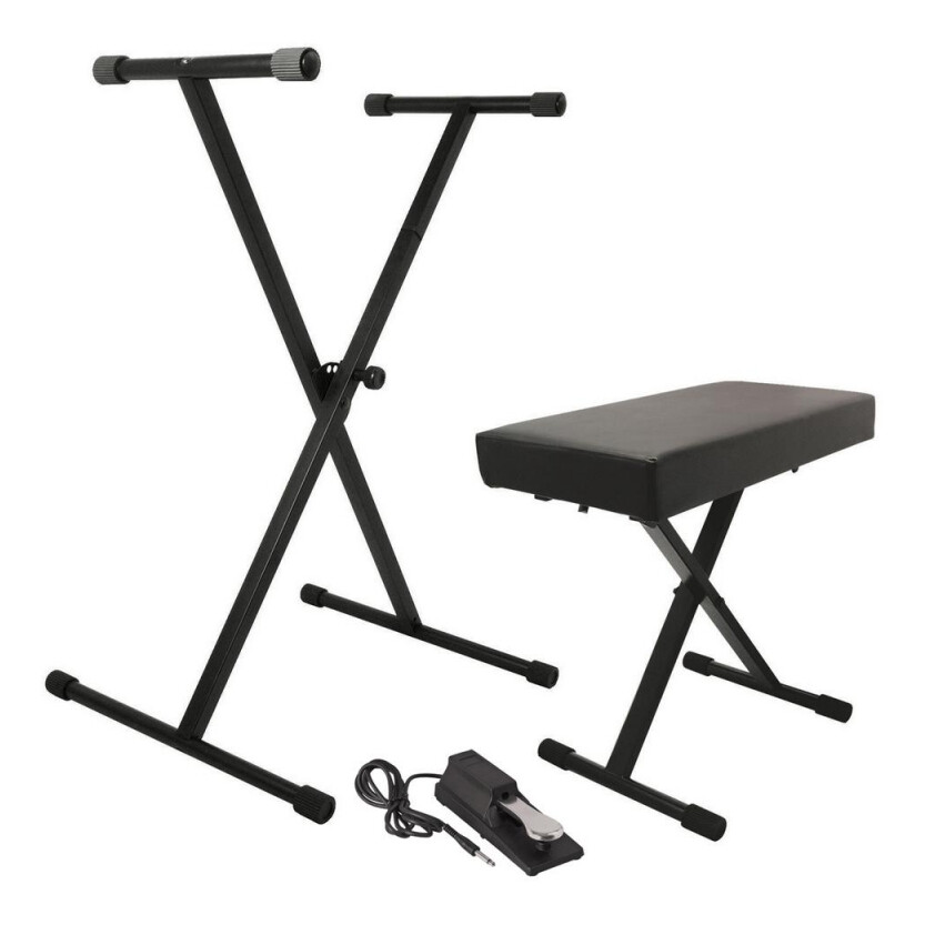 On-Stage KPK6550 Keyboard Stand and Bench Pack with KSP100 Sustain Pedal