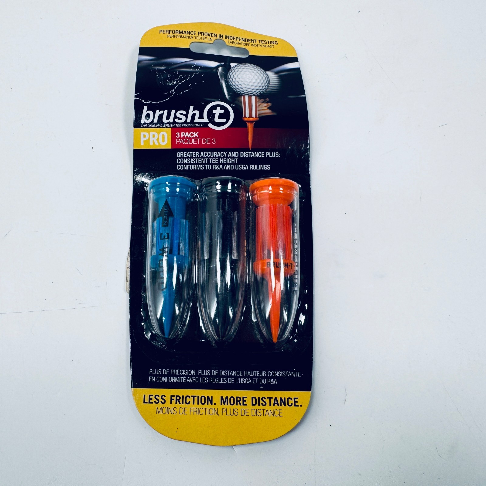 Brush T 3-Pack Pro Bristle Golf Tees NEW SEALED