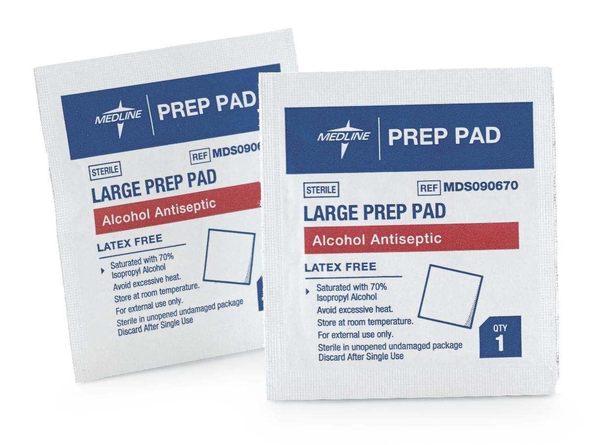 100 Count Alcohol Prep Pads 70 Isopropyl Wound Dressing Sterile Antiseptic