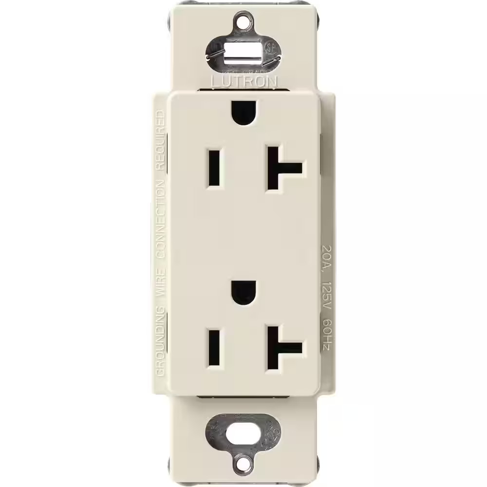 Claro 20 Amp Duplex Outlet, Pumice (SCR-20-PM)