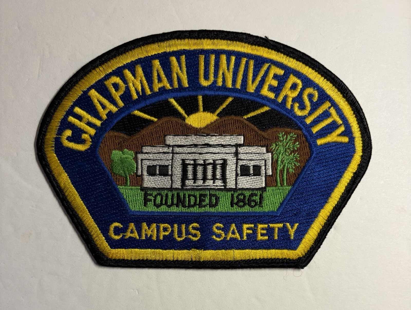 CALIFORNIA CHAPMAN UNIVERSITY CAMPUS SAFETY PATCH ORANGE COUNTY #PDD53