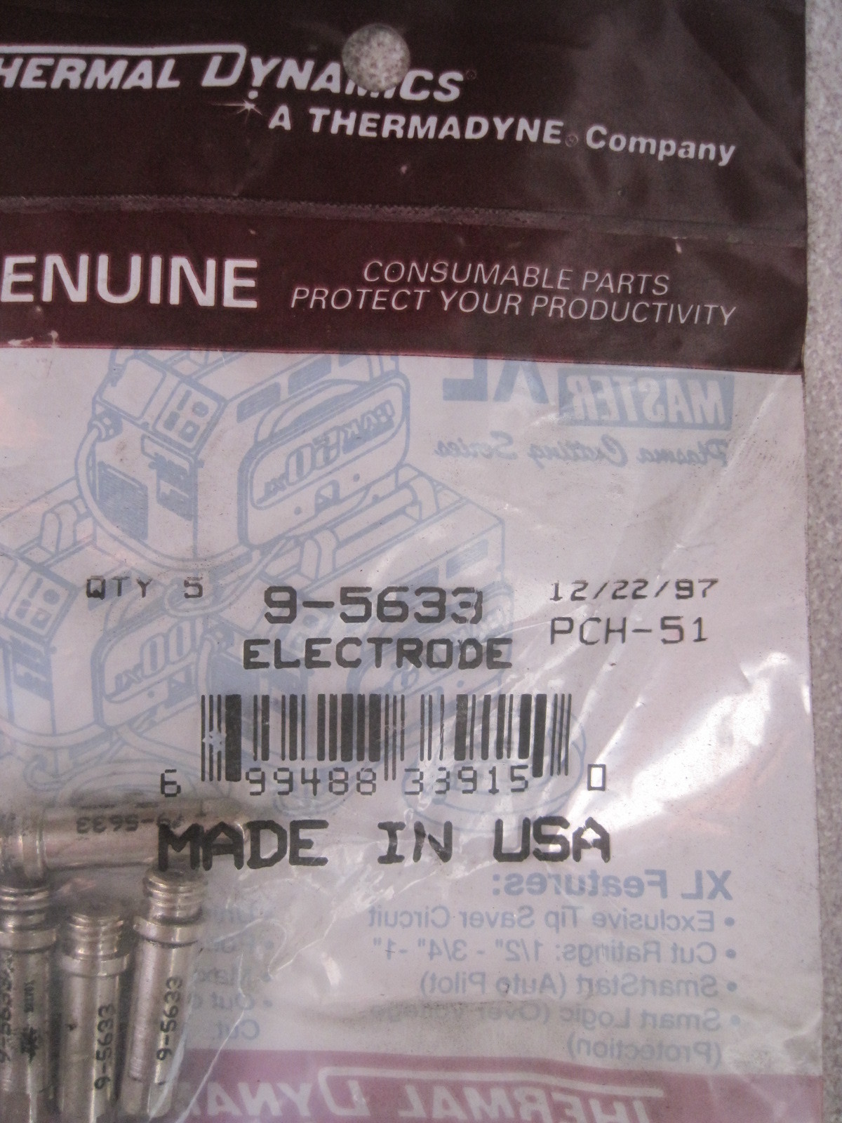 5 NEW THERMAL DYNAMICS 9-5633 ELECTRODES
