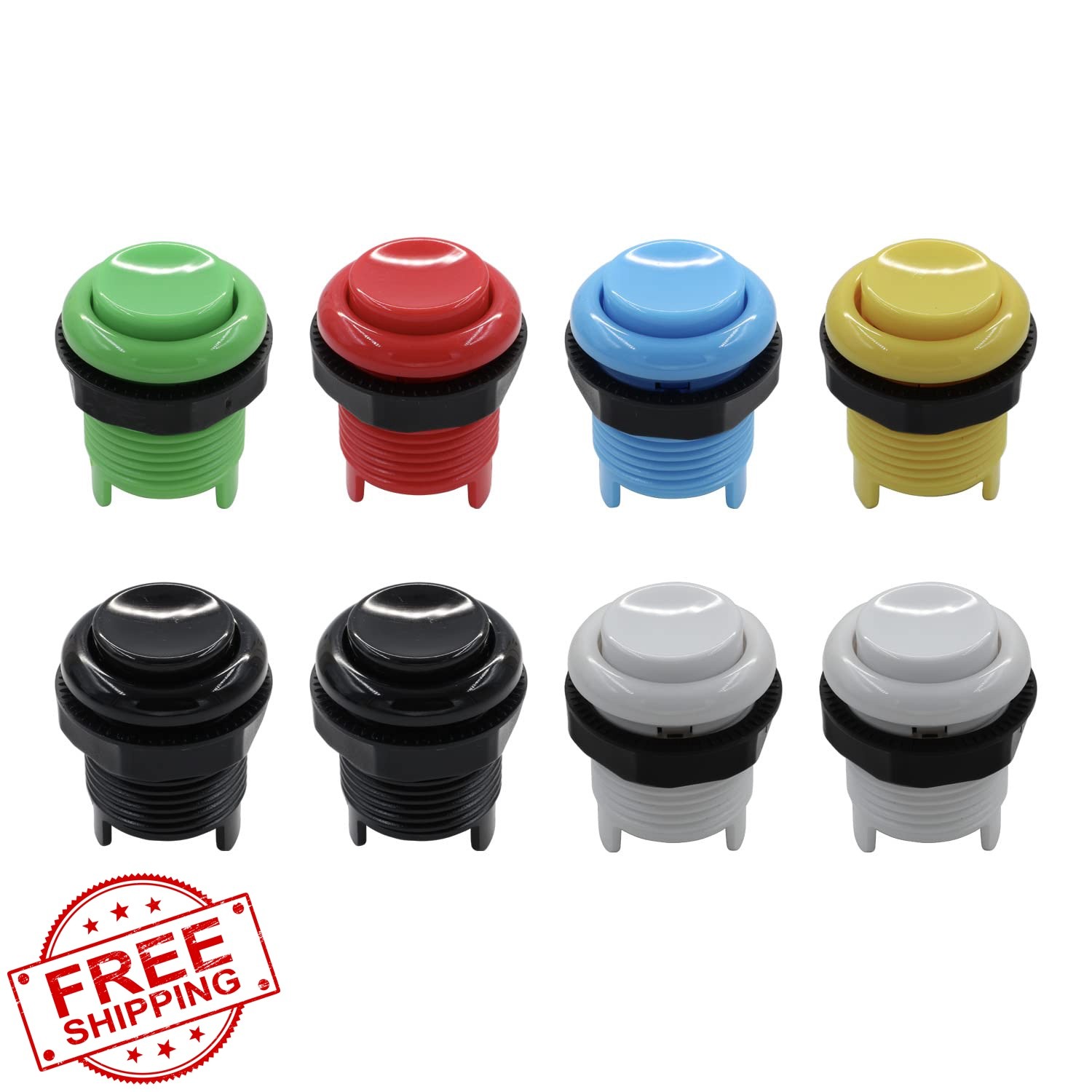 SJ@JX Arcade 28mm Concave Push Button Keyboard MX Microswitch Screw-in Type B...