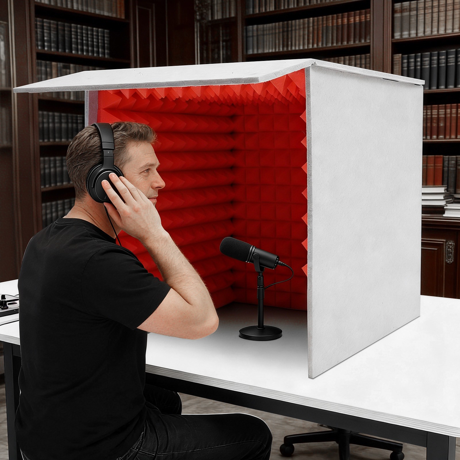 Portable Vocal Booth Microphone Isolation Booth Cube Vocal Absorbing Shield NEW