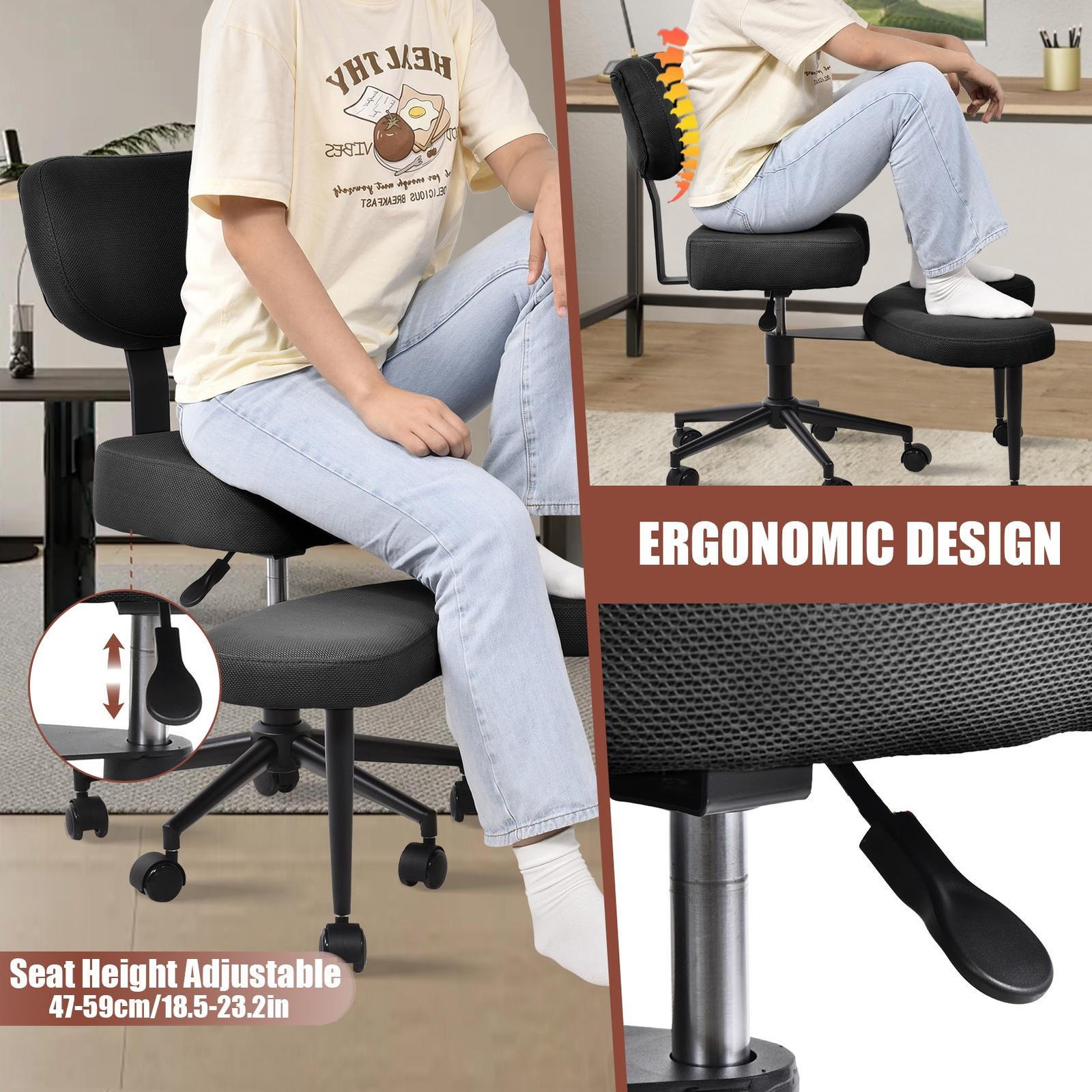 Meditation Cross Legged Armchair, ADHD Chair, Criss Cross Chair for Home Office