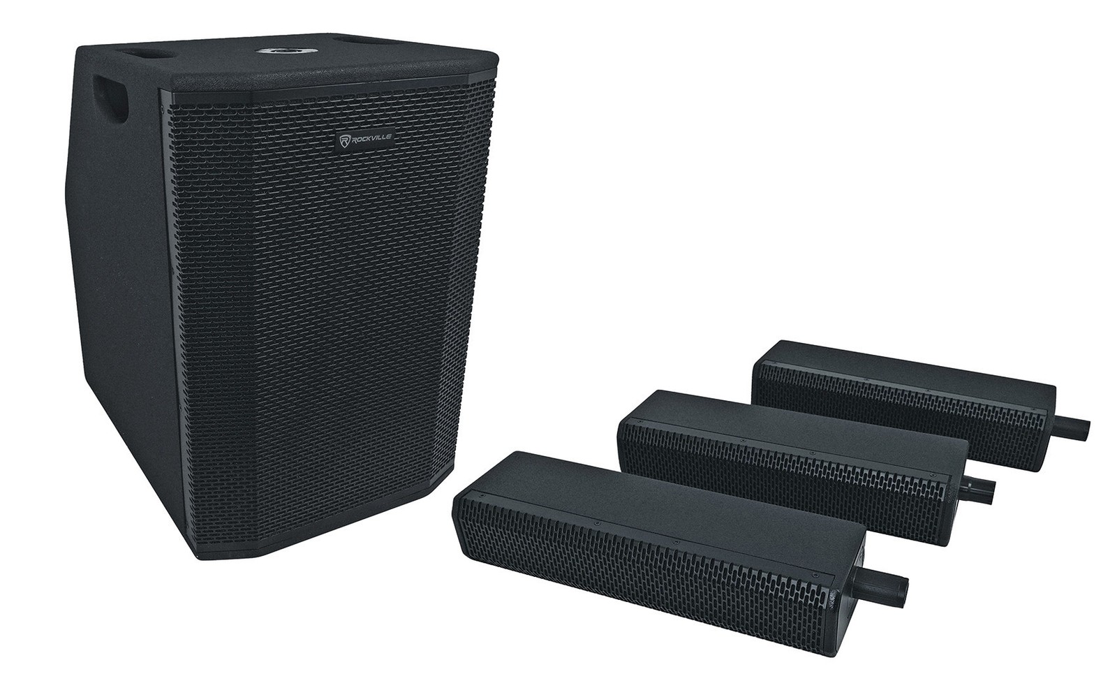 DJ Package w/2) TITAN ARRAY SYSTEM V2 Wireless Link Column Array Speakers+Facade