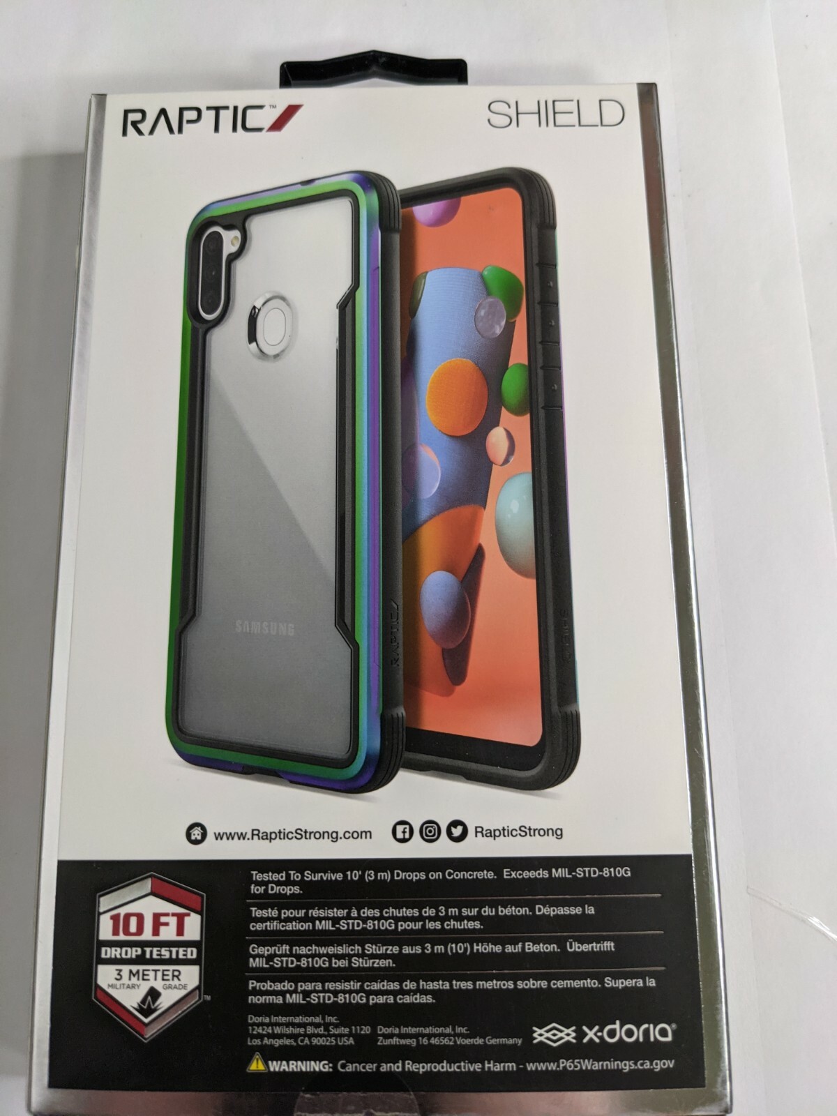 Raptic Shield Multi Color Case for Galaxy A11 - 10 ft drop tested Shield New