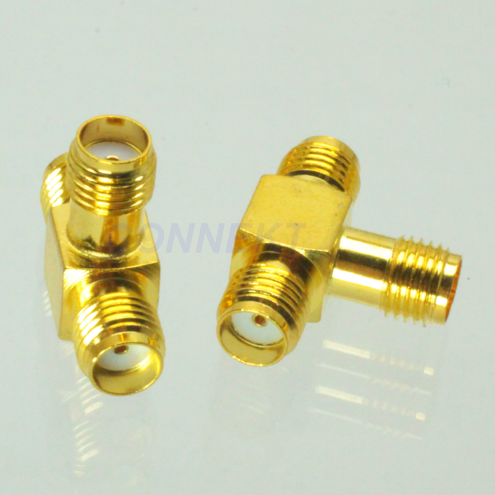 1pce SMA female to two SMA female triple T in series RF adapter connector 3 way