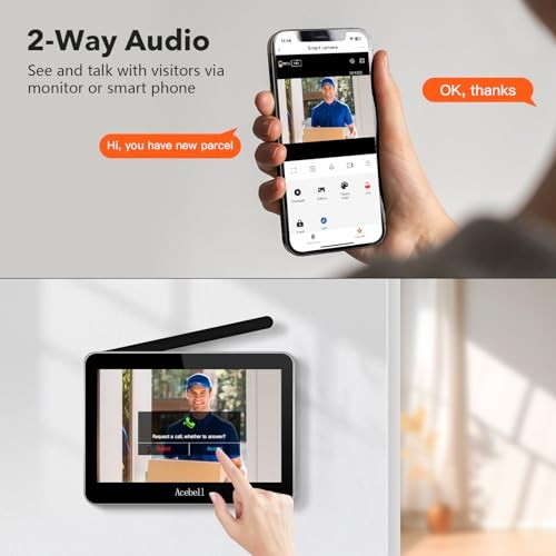 Wireless Smart Video Doorbell Intercom 1080P 7 Touch