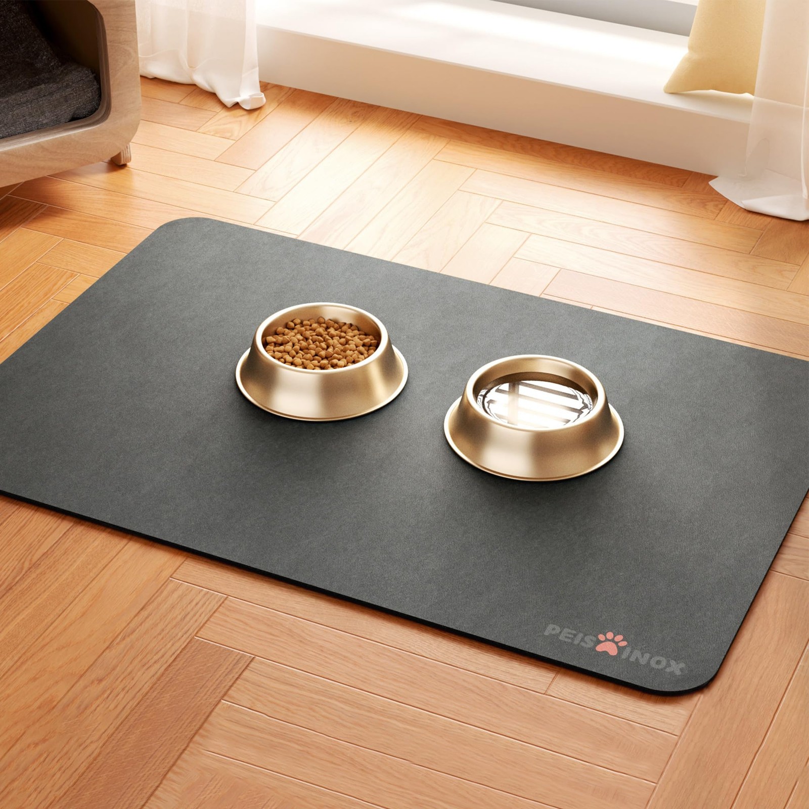 Cat Dog Food Mat, Rapid Water Absorption Dog Mat for Food and Water,100% Wate...
