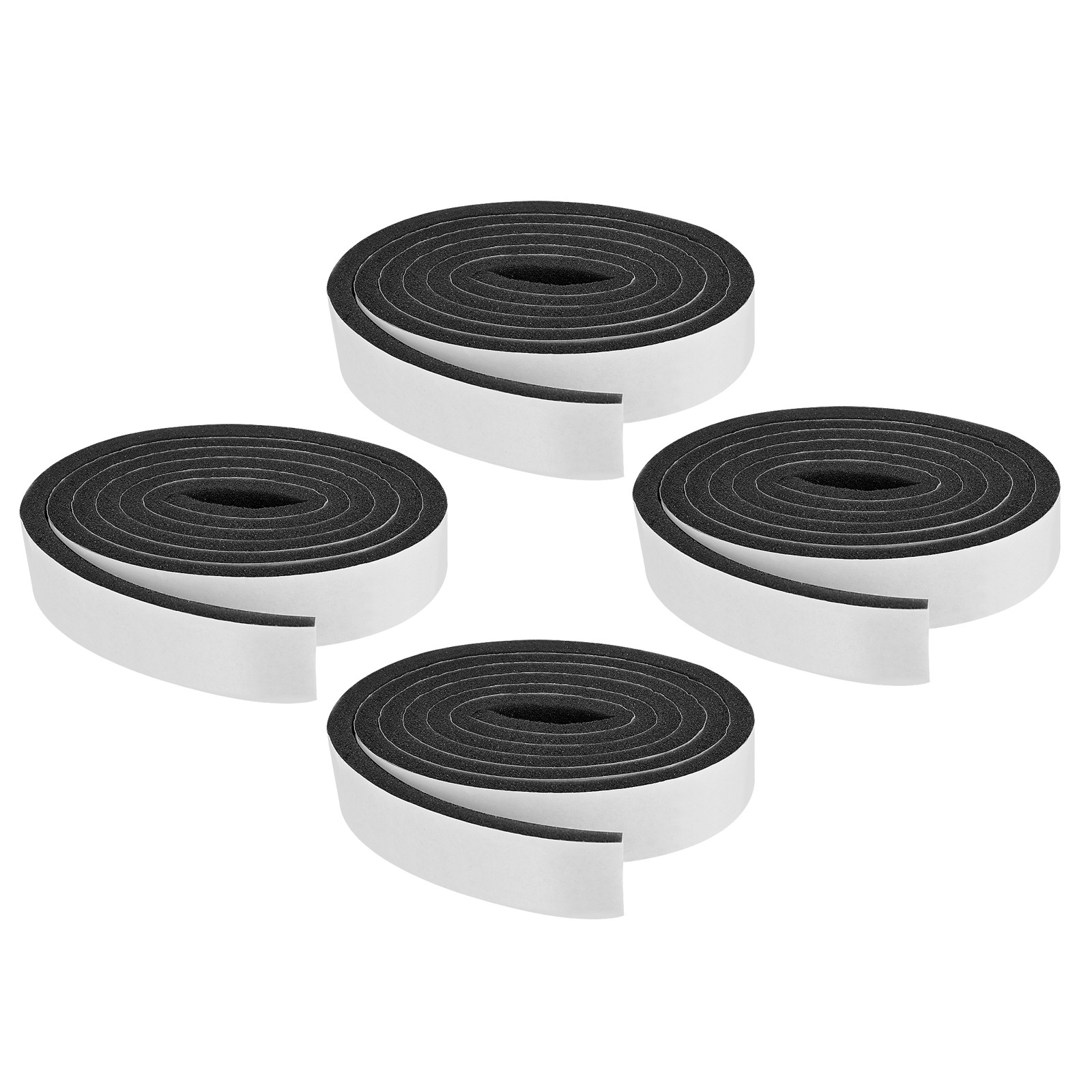 4pcs Foam Insulation Tape 1-3/16" W x 3/8" t x 6.5ft Door Seal Strip Black
