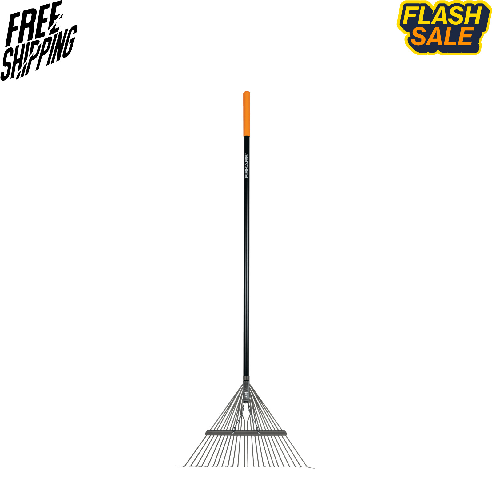 Fiskars Metal Tine Leaf Garden Rake Fiberglass Handle 62 Inch