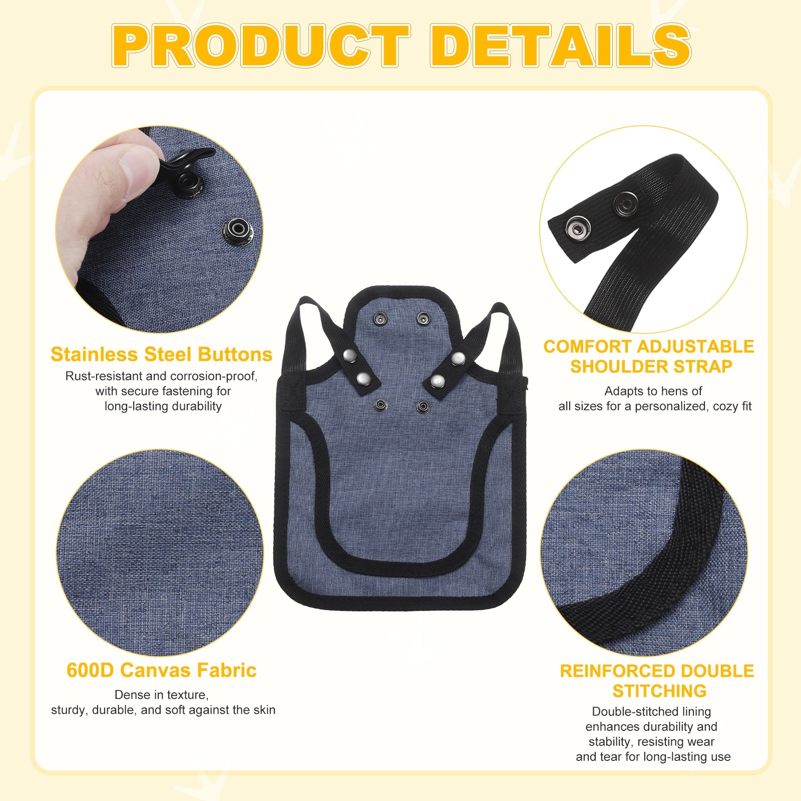 6-Pack Chicken Saddle with Adjustable Strap for Hens [Lavender]