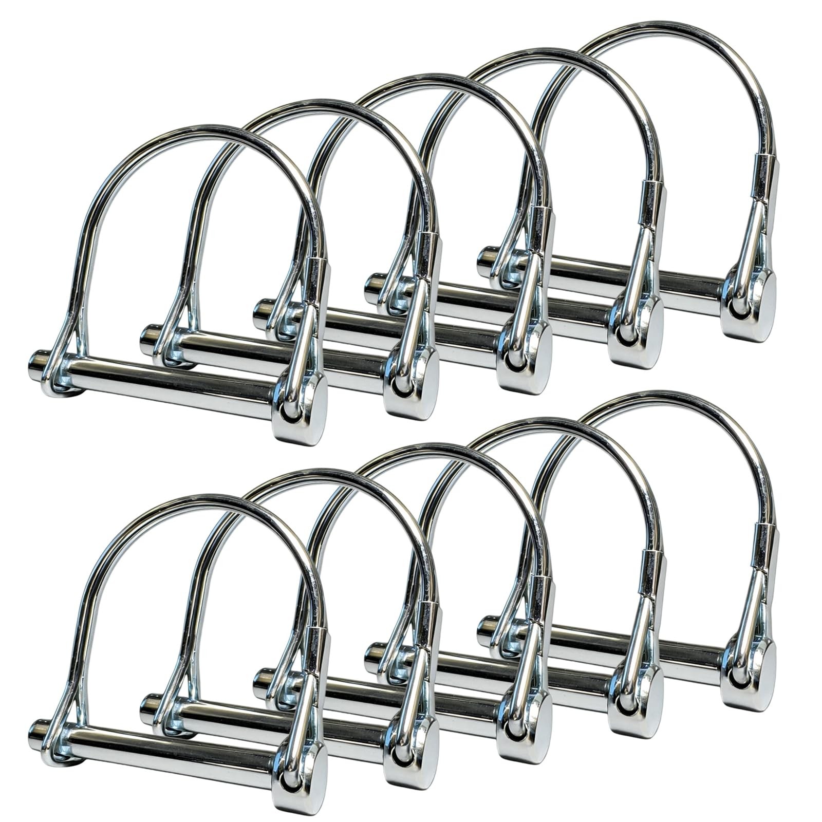 Trailer Coupler Pin set Silver Hardware Lock Pin set 10 Pack 2.125 In