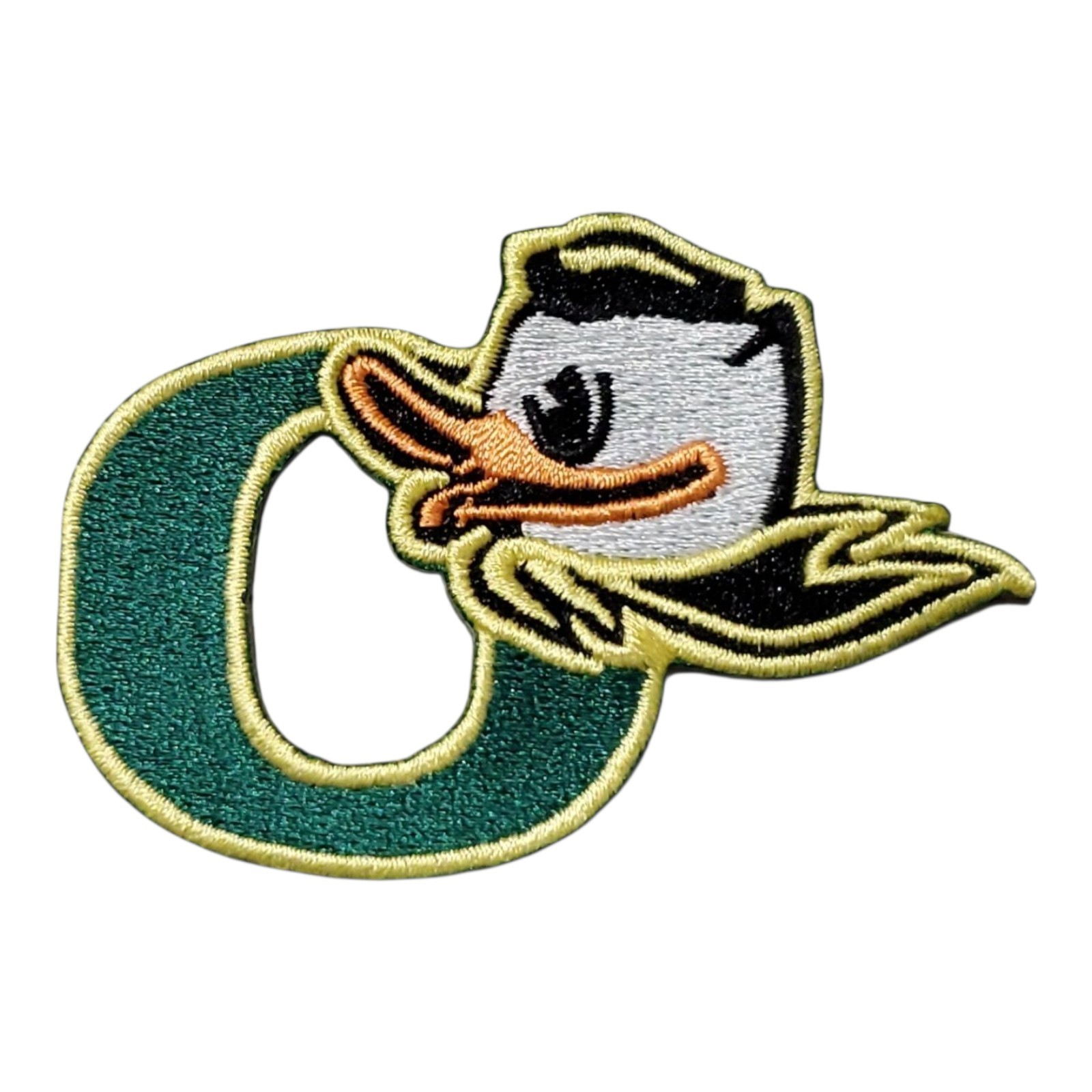 Oregon Ducks Vintage Style Patch. Fully Embroidered. Iron On Backing. 3"x2"