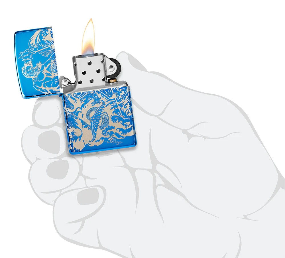 Zippo Atlantis Design High Polish Blue 48787