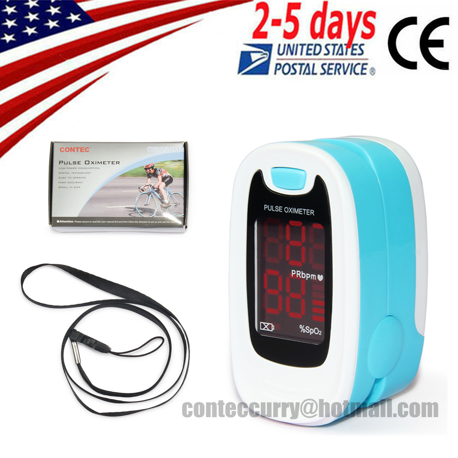USA  Finger Pulse Oximeter Blood Oxygen Sensor O2 SpO2 Monitor Heart Rate LED