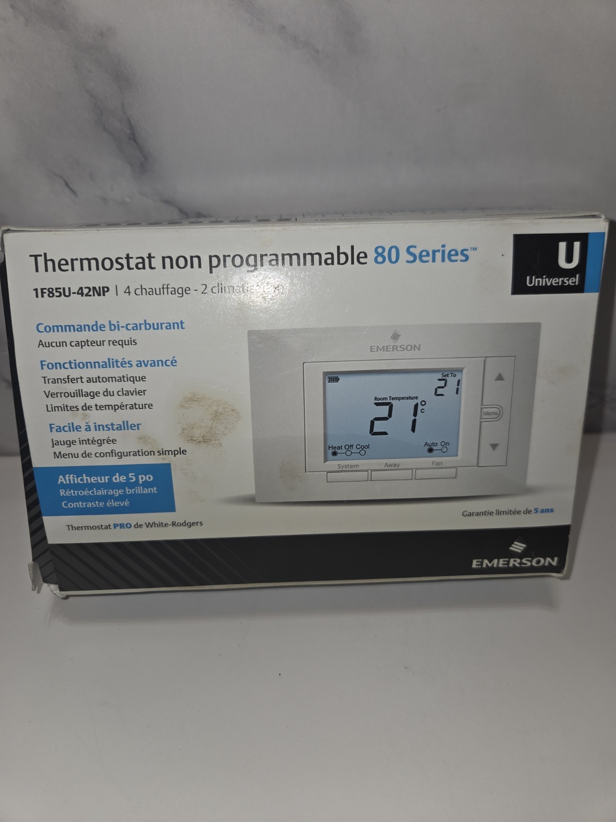 Emerson 1F85U-42PR 80 Series Thermostat 4H/2C Programmable Wall Mount