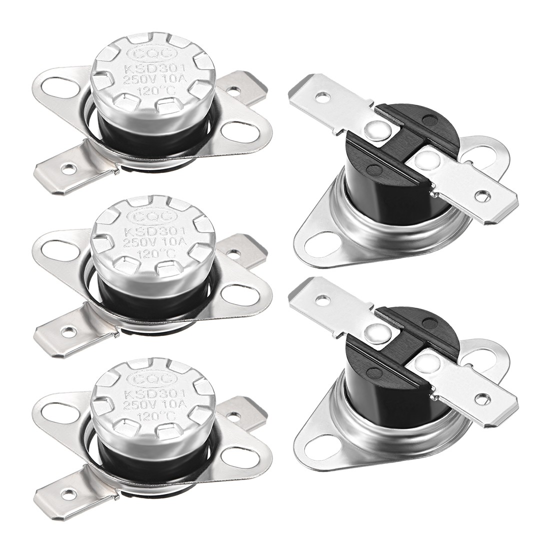 Temperature Control Switch Thermostat 120°C 10A N.C 6.3mm Pin 5pcs