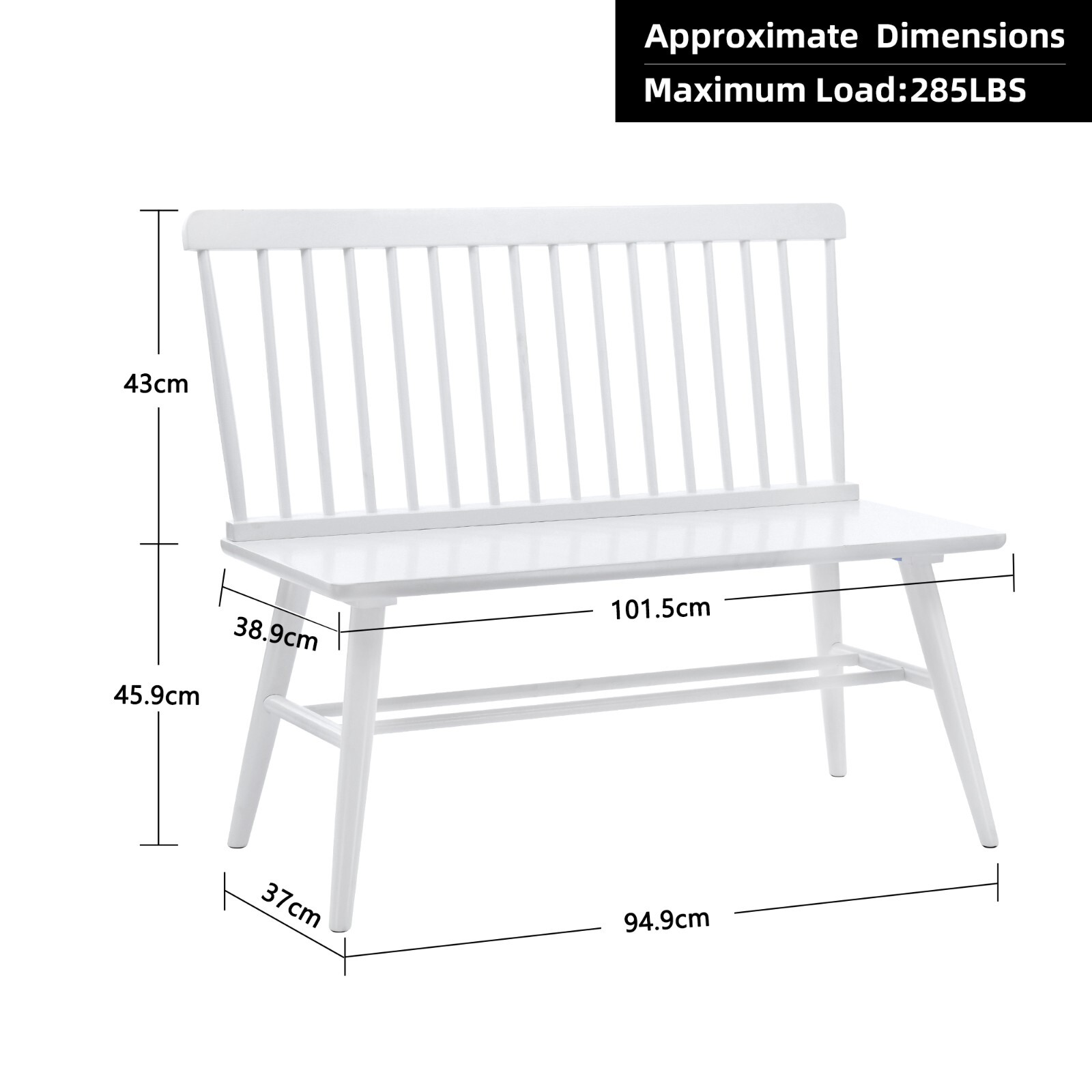 Entryway Bench Dining Bench with Back Farmhouse Winsor Bench Wood Bench