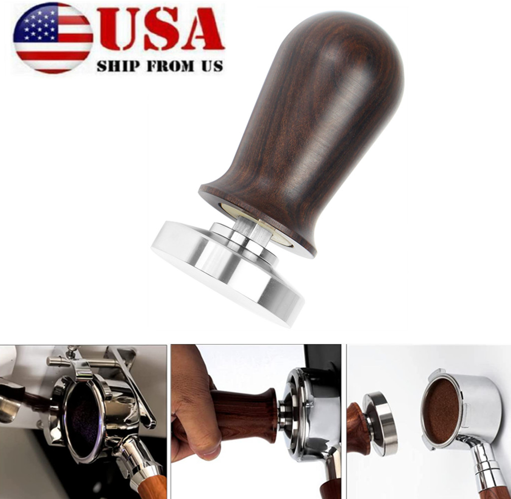 53mm Espresso Pressing Coffee Tamper Base Pressure Tamper Handle Dosing Ring US
