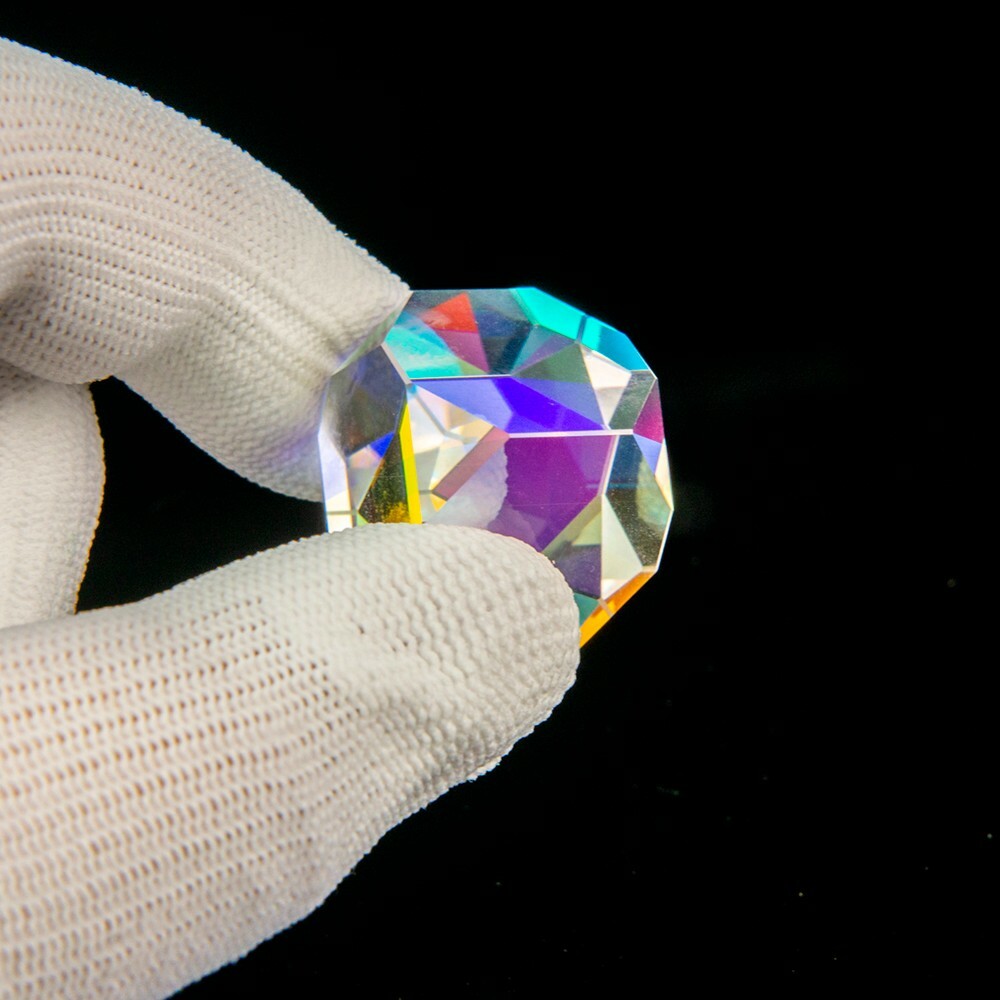 Cross Dichroic Prism Dice Octahedral Beam Combiner Decorative Cube Crystal 1pc