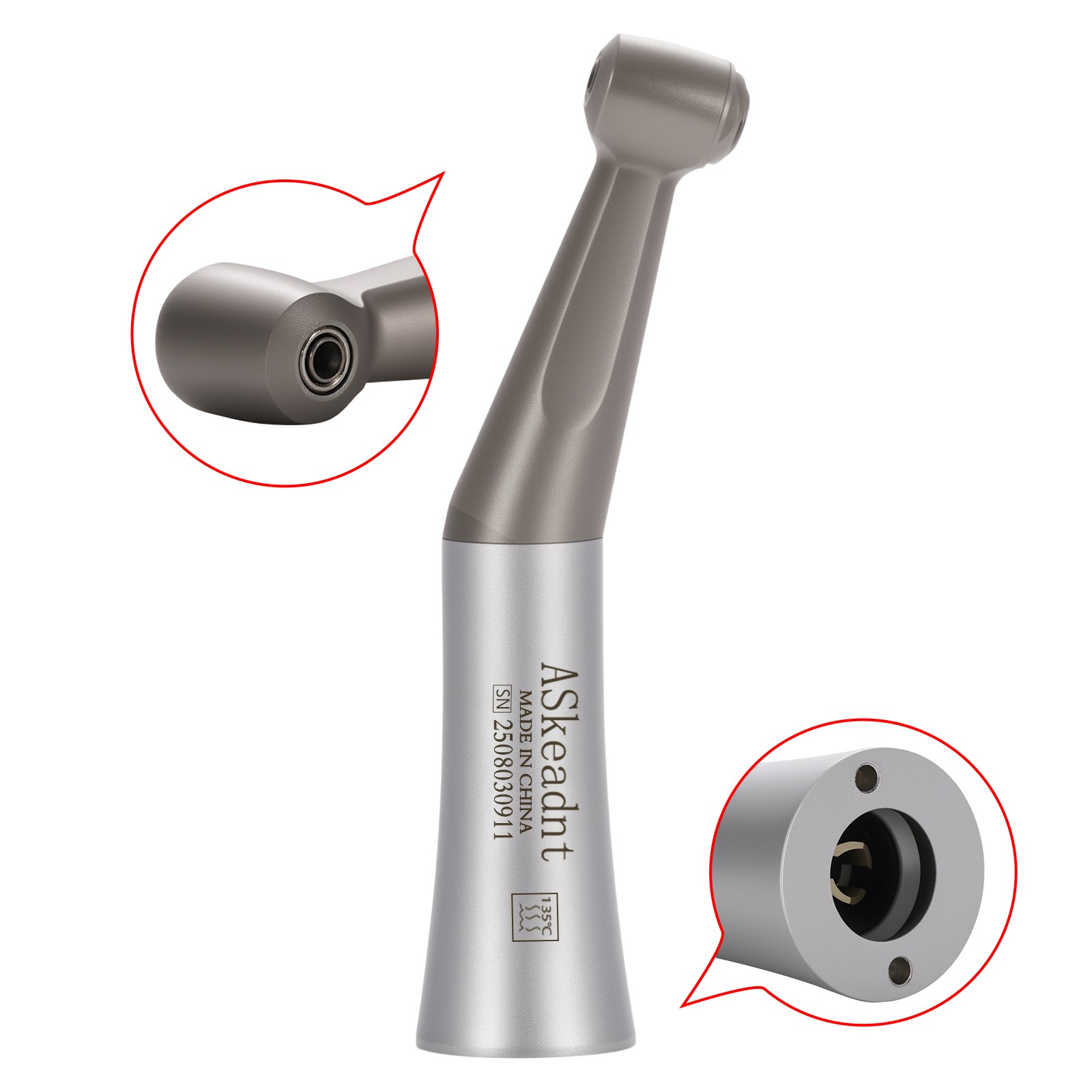 Dental Slow Low Speed Contra Angle Handpiece E-Type Push Button Head 1:1 CE