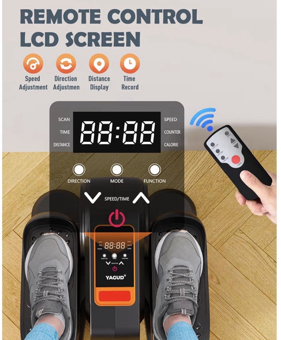 Yagud Under Desk Electric Elliptical ZF-0801 Remote LCD, Timer, 13 Programs