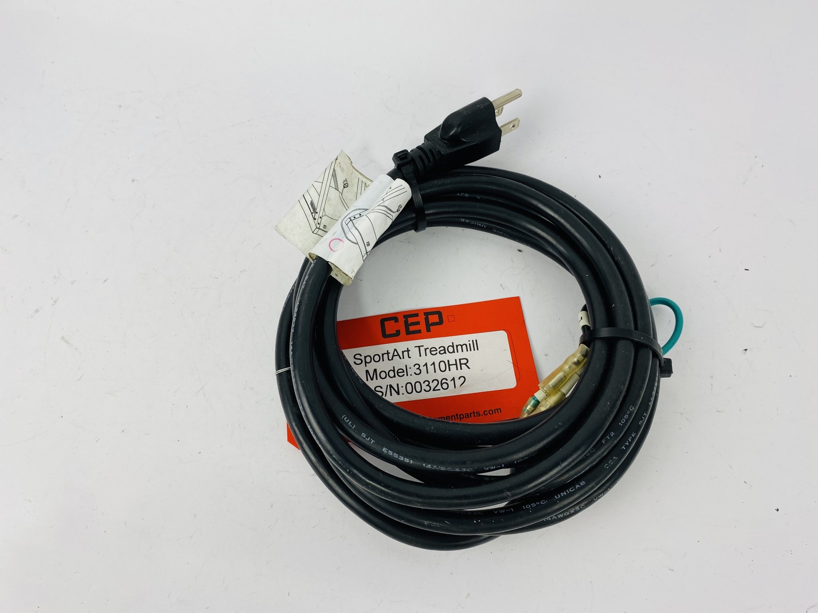 SportsArt 3110HR Treadmill AC Power Supply Cable Line Cord (SC314)