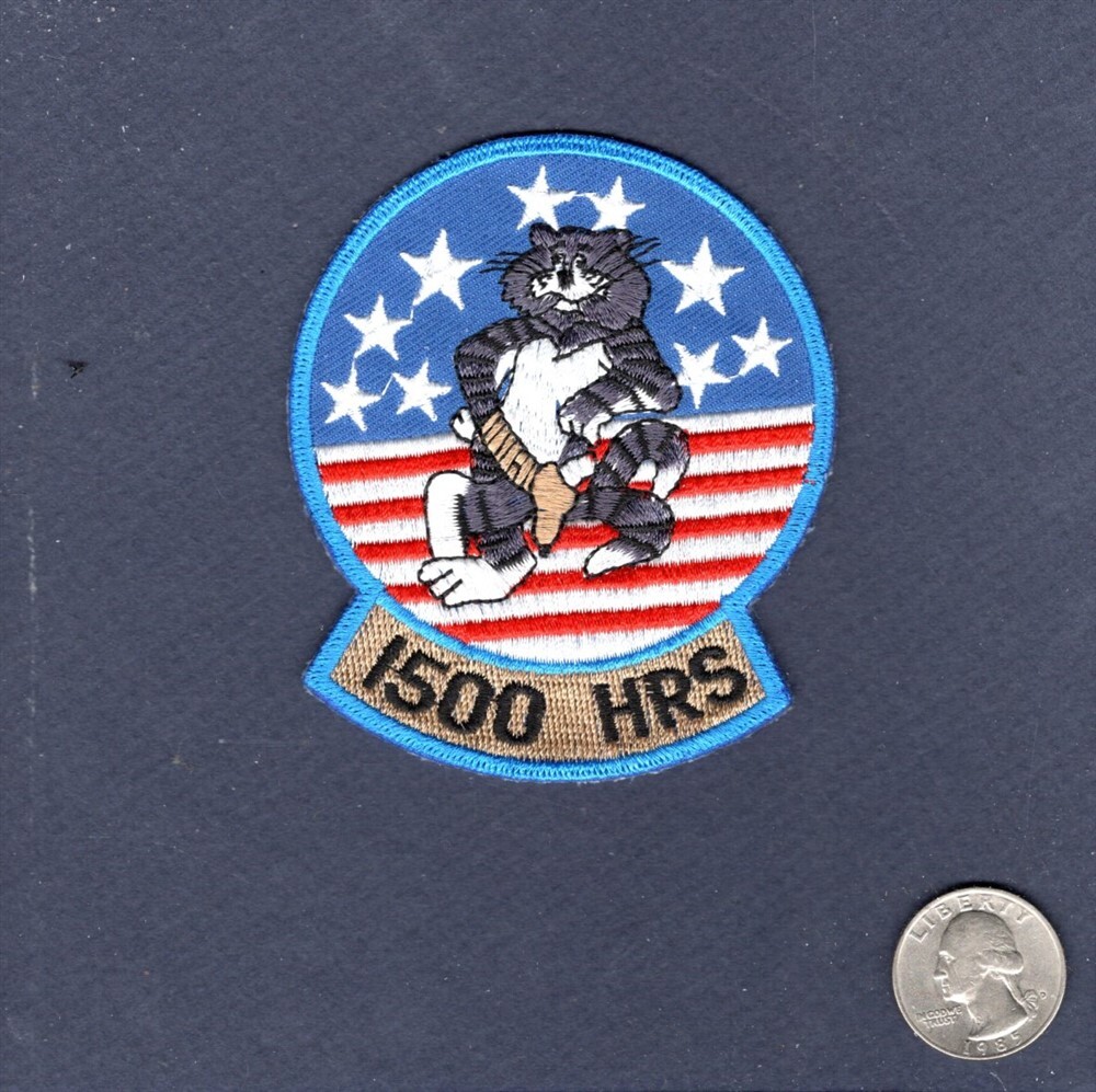F-14 F-14B F-14D TOMCAT 1500 HOURS US Navy Grumman Squadron Flight Crew Patch