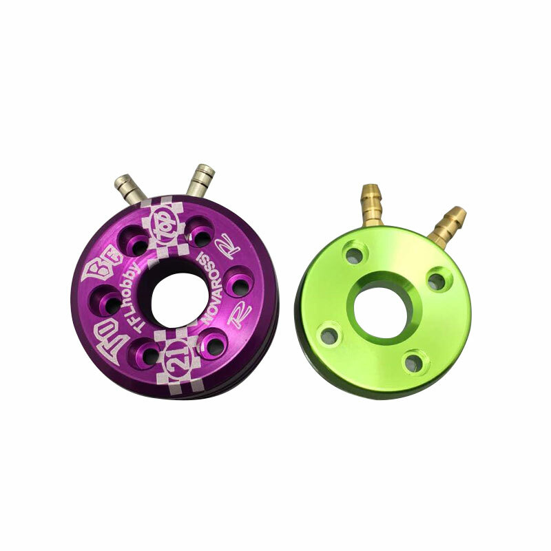 GP21 Engine Cooling Cover W/ M4 Metal Water Outlet for RC Boat Purple /Green