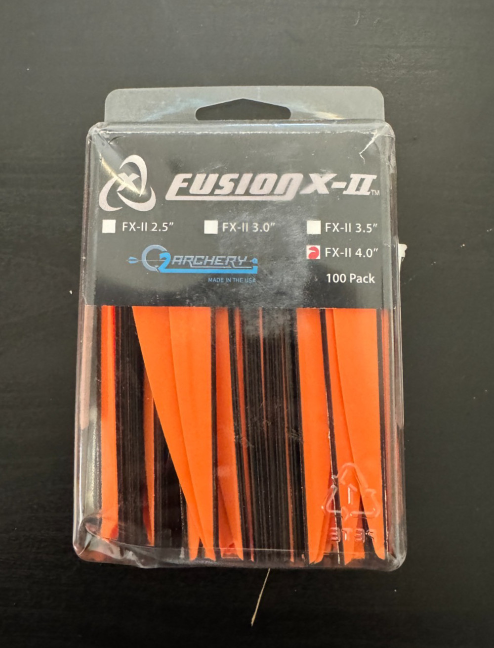 Q2I Archery Fusion X-II Target Archery Vanes - Orange, 4" 100