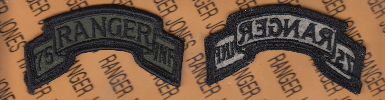 US Army 75th Infantry AIRBORNE RANGER Regt OD Green Black ~3.75" patch m/e