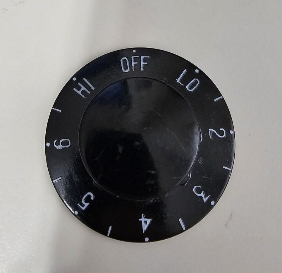 Robertshaw Replacement Temperature Knob Off Hi Lo 2-6 Black 2-1/4" Dia Plastic