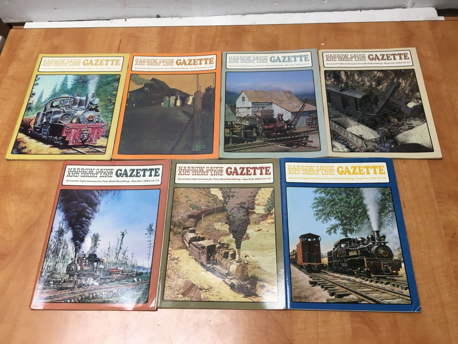 Lot of 7 Narrow Gauge & Short Line Gazette Railroad Magazine 1981 1982 1983 Mix