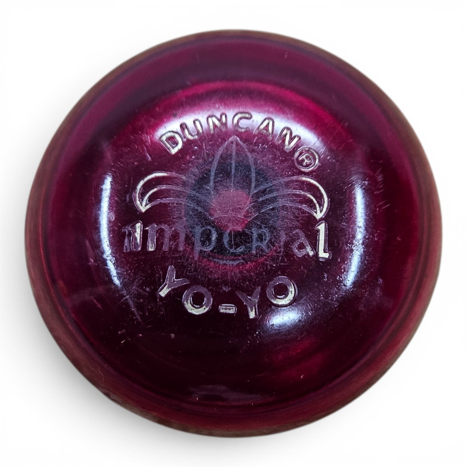 Vintage Duncan Imperial Yo-Yo Translucent Ruby Red Classic Toy Made In USA