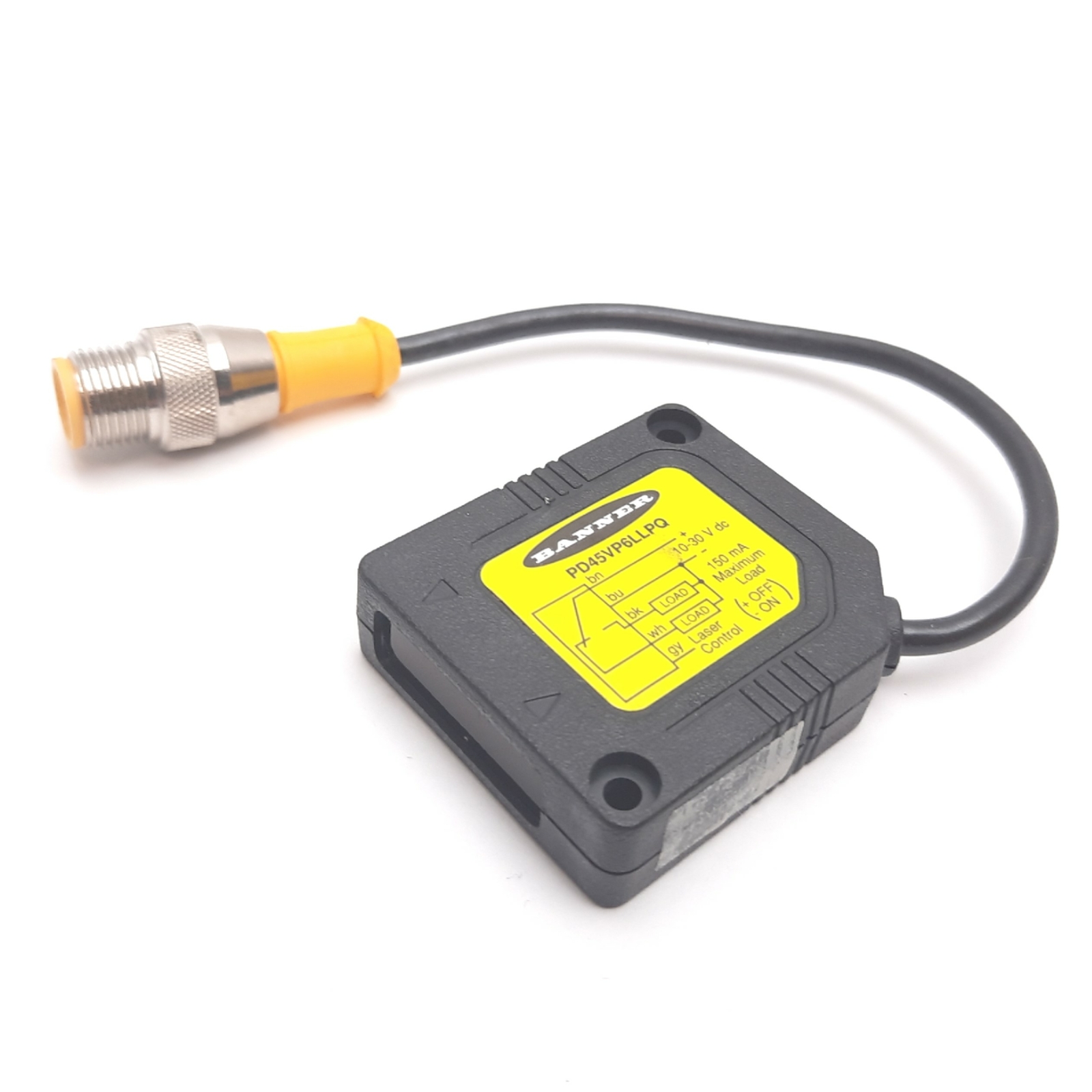 Banner PD45VP6LLPQ Polarized Retroreflective Laser Sensor, 10.6m, 10-30VDC, PNP