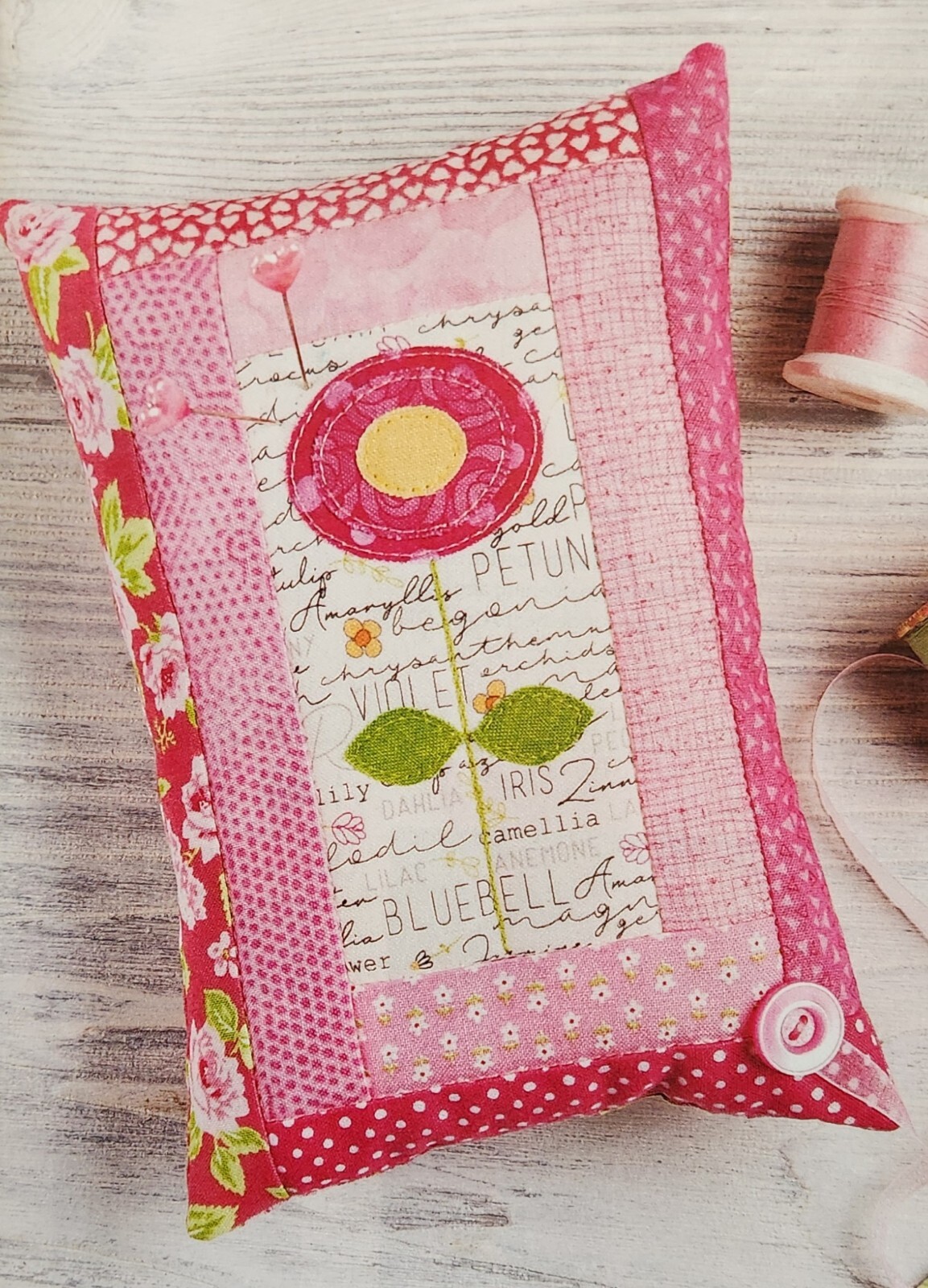 "Posy Pincushion" Pattern from 2022 Magazine Applique Beginner