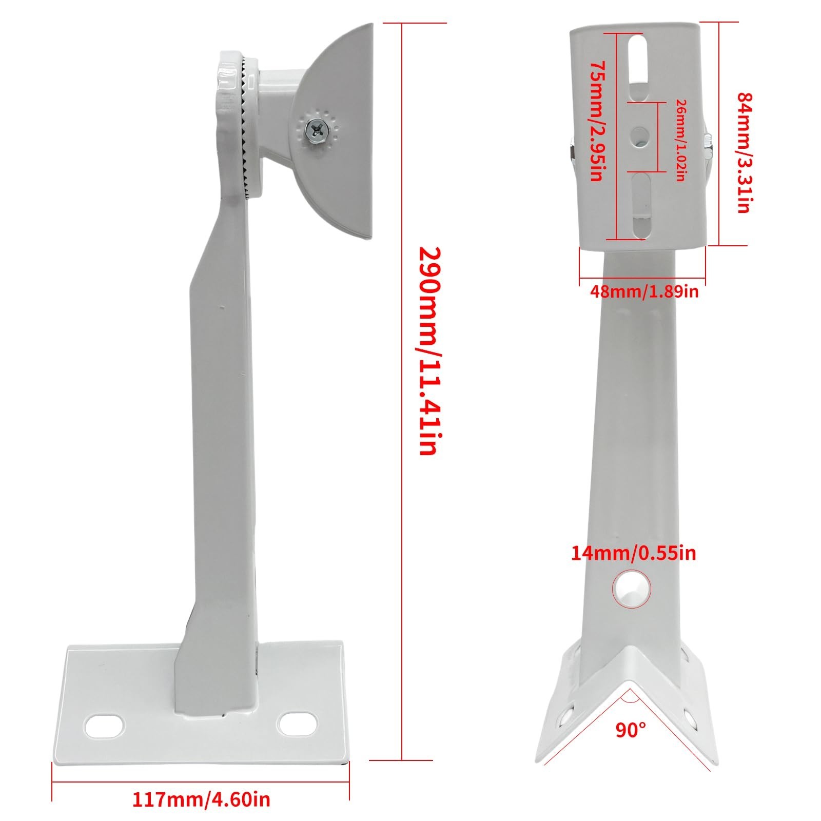 L-Shape Dome Camera Bracket, Wall Ceiling Mount for Security Dome Cameras, Wa...