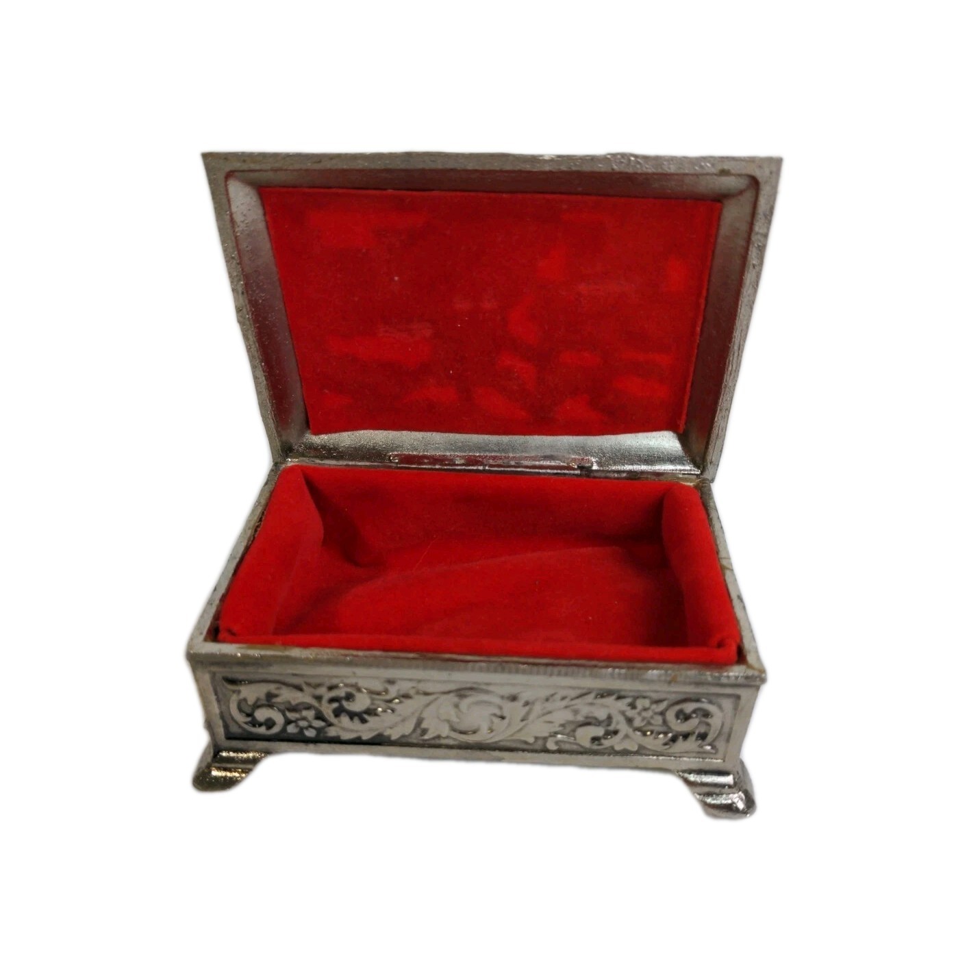 Silver Trinket Box Washington D.C Red Lining VTG