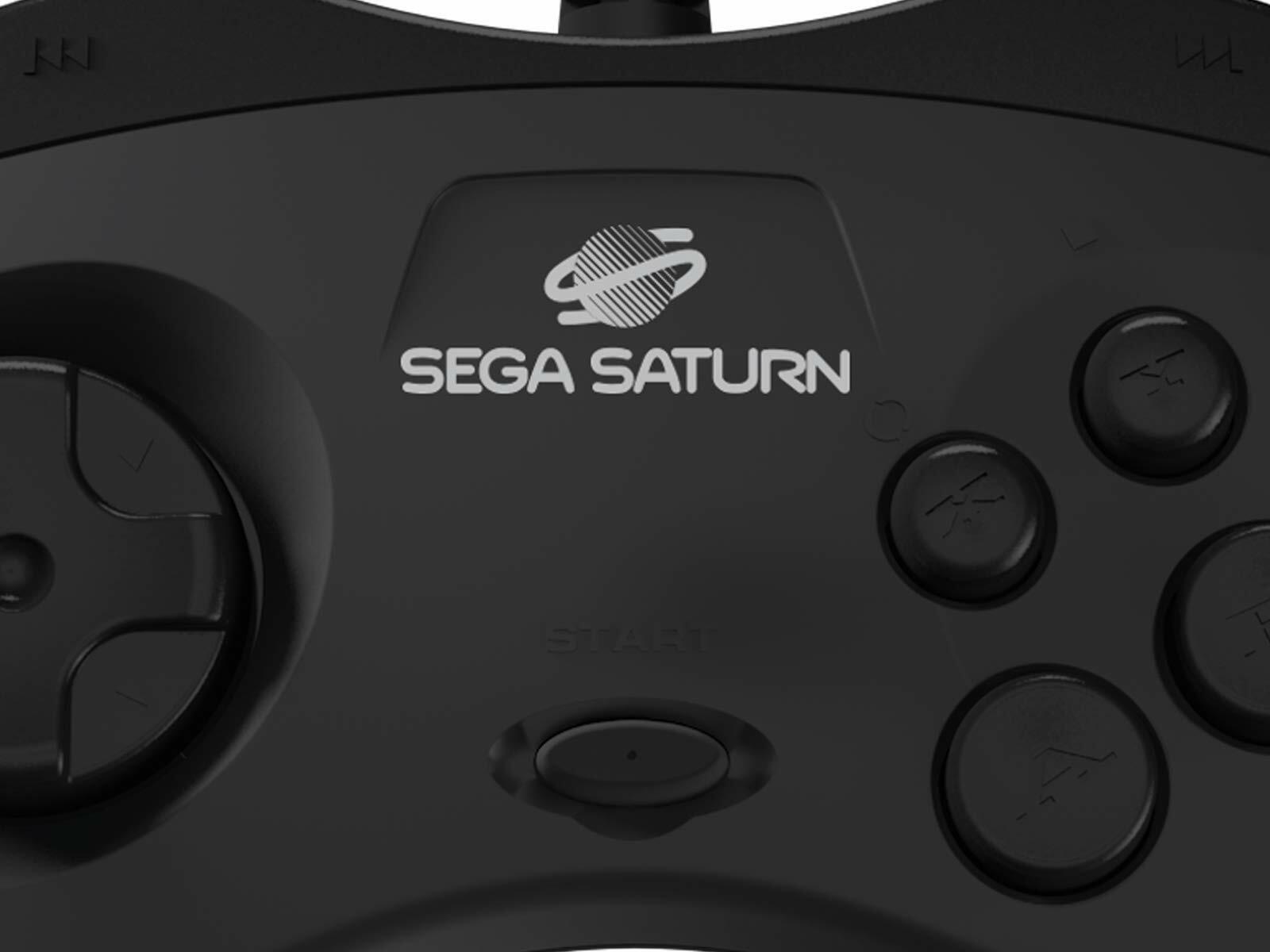 Retro-Bit Official Sega Saturn Controller Pad - Original Port - Black