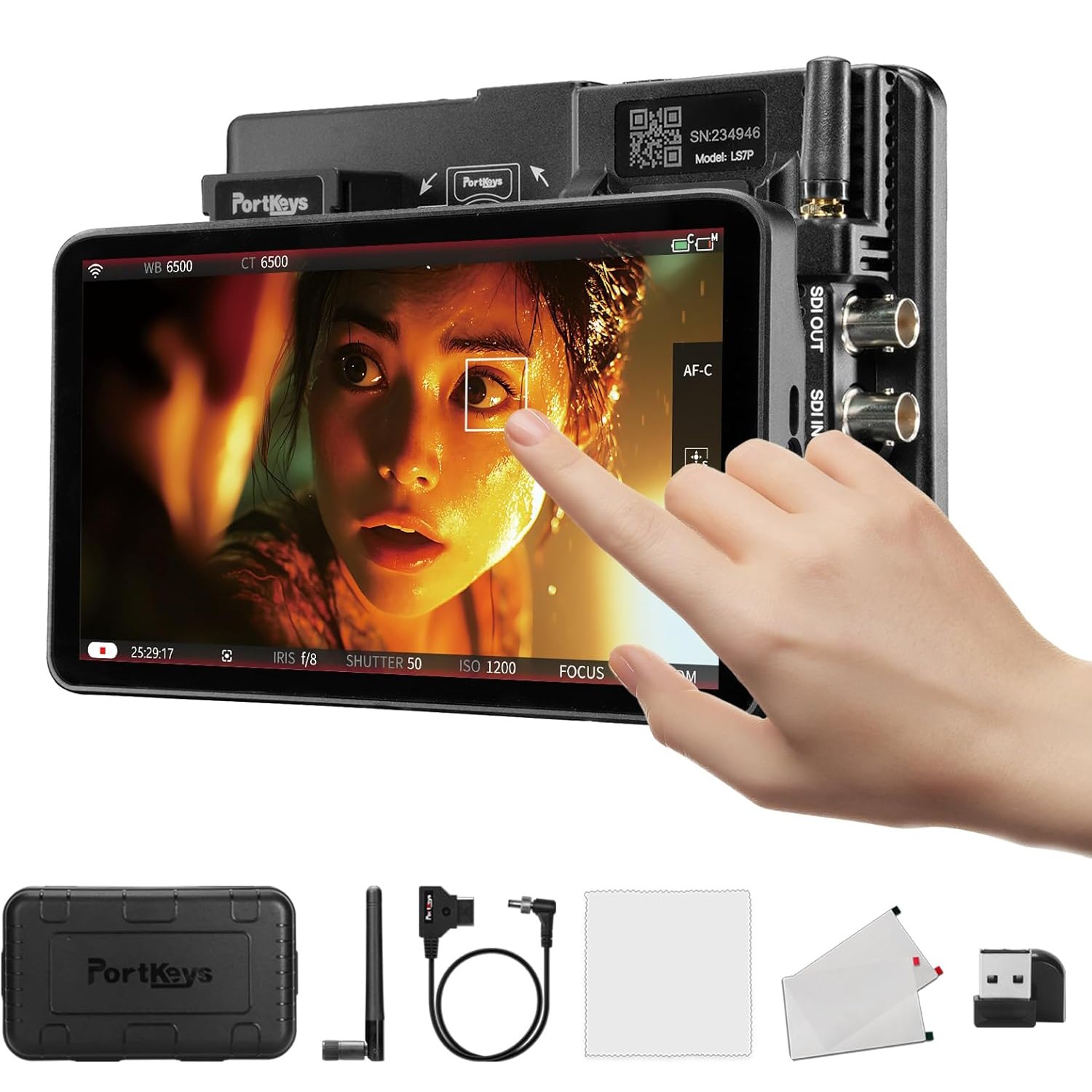 Portkeys LS7P 7" Camera Field Monitor Metal Frame Wireless Control Touch Screen